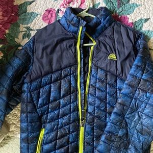Blue puffer jacket